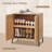 Modern Fluted Arched Shoe Cabinet with Storage, 34" Tall Wooden Shoe Storage Cabinet w/Adjustable Shelves-1441415361