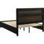 Grand lit à panneau de rangement noir avec tiroirs, poignées ornées de cristaux et poignées décoratives intégrées de taille plateforme à lattes, garniture à paillettes, pour la chambre à coucher-118881592