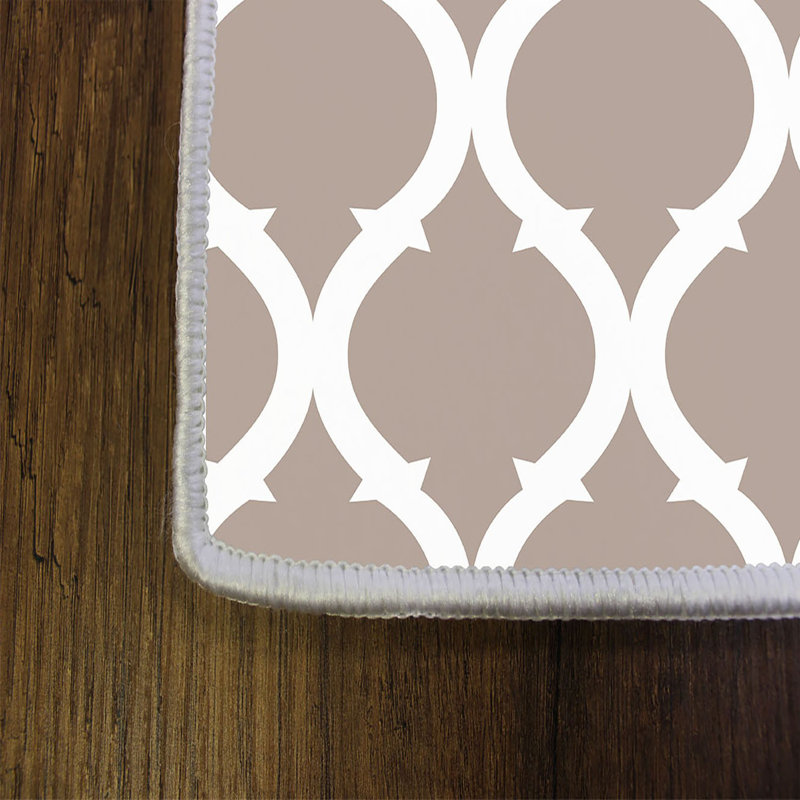 Tapis brun / blanc en polyester tissé à plat Marilee, Rectangle 2 pi 7 po x 3 pi 11 po