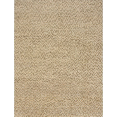 Hand Knotted Wool Area Rug in Beige