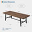 Table de salle à manger industrielle 86,6 po pour 8 à 10 personnes, plateau en bois imperméable avec structure en acier robuste, grande table de cuisine et de bureau rectangulaire, brun-1016148266