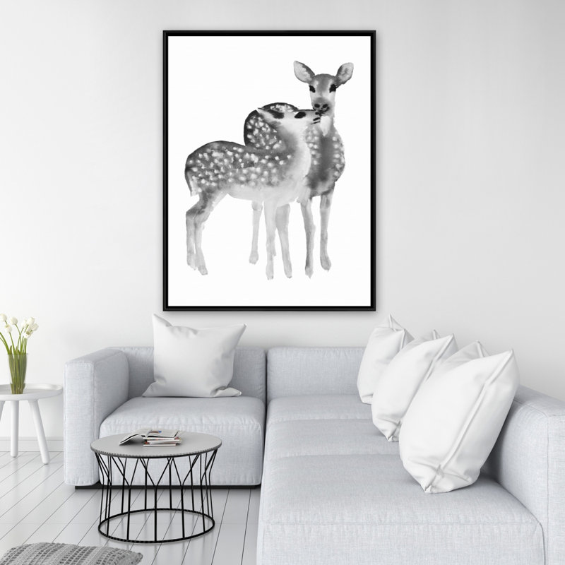 Fawns Love - Toile encadrée pour décorations pour fêtes