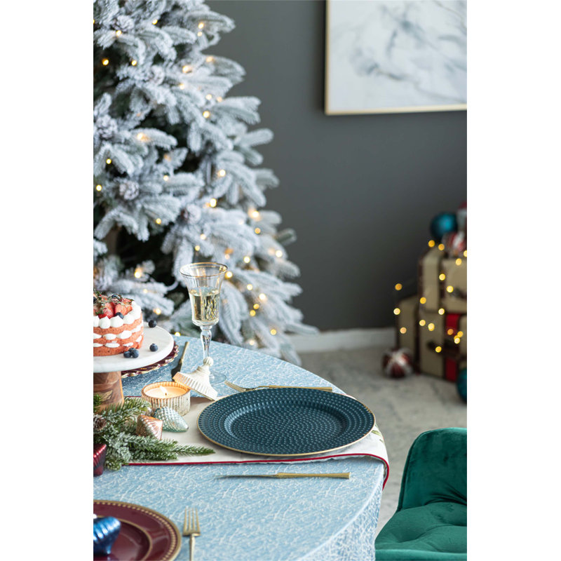 Ensemble de 8 assiettes de présentation en plastique durables, d'un diamètre de 13 pouces, parfaites pour rehausser la table et protéger la vaisselle fine.