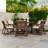 7-Piece Outdoor Dining Set with Round Hollow-Design Table, Cushioned Chairs and Umbrella Hole-1431284228