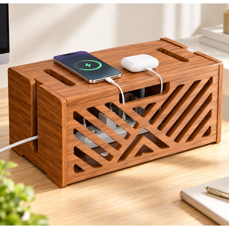Extra Large Wooden Cable Management Box