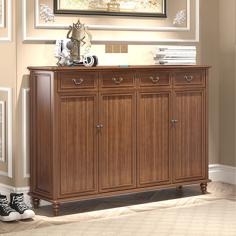 Walnut Solid Wood Shoe Storage Bench