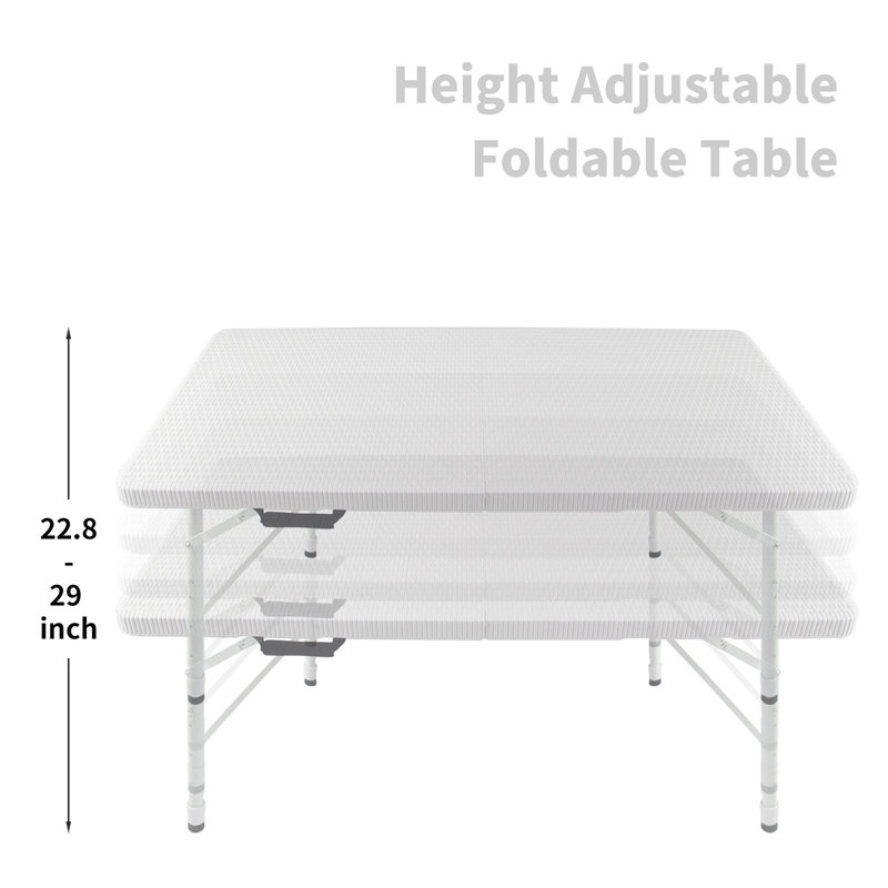 Outdoor patio Furniture 1 Coffee Table with clear tempered glass, White
