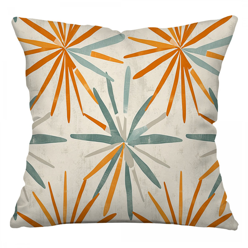 Abstract Graphic Microsuede Reversible Throw Pillow, 16"H x 16"W