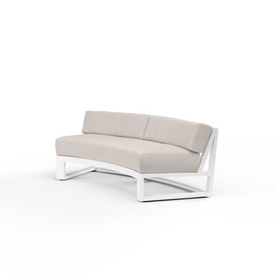 Camela 69.33'' Wide Curved Aluminum Loveseat with Sunbrella® Cushions
