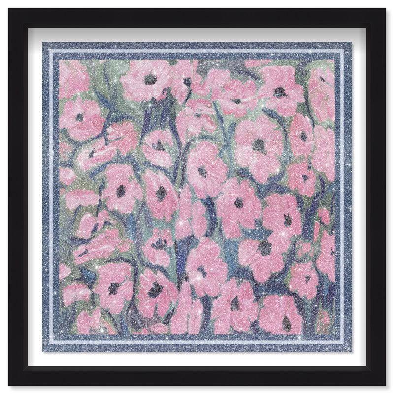 Night Blooms Print by Oliver Gal, 21.5"H x 21.5"W, Black Shadowbox