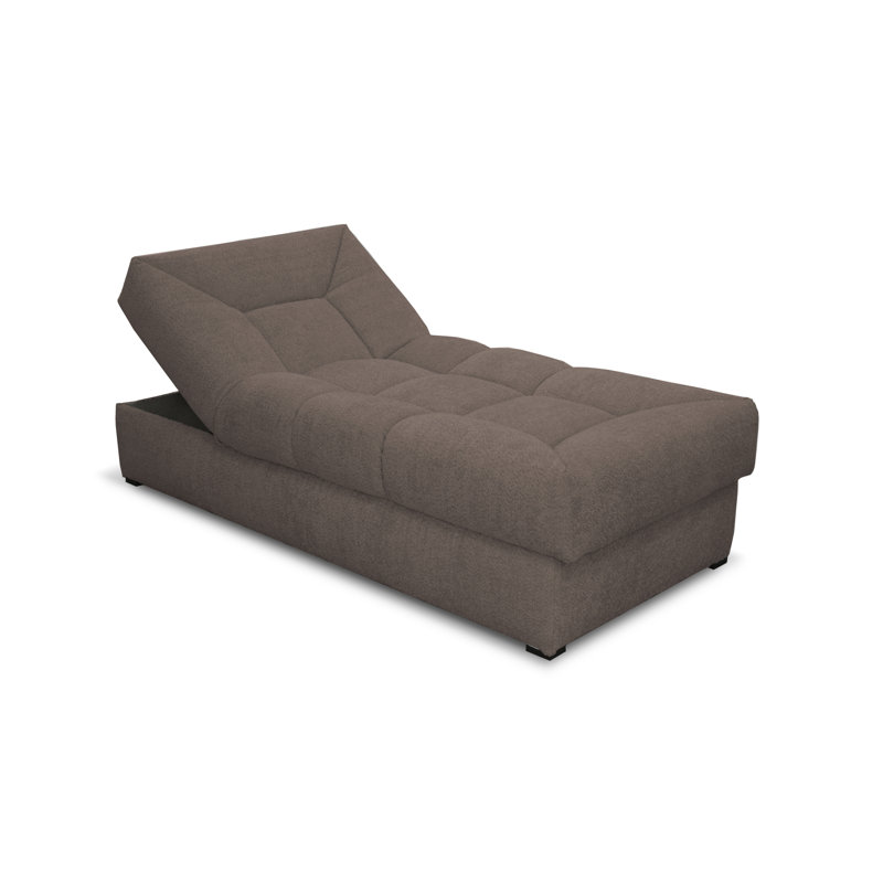 Upholstered Chaise Lounge, Brown