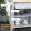 Îlot de cuisine avec chariot, tiroir, armoire de rangement et porte-serviettes, gris