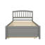 Structure de lit plateforme simple en bois avec lit gigogne-711783274