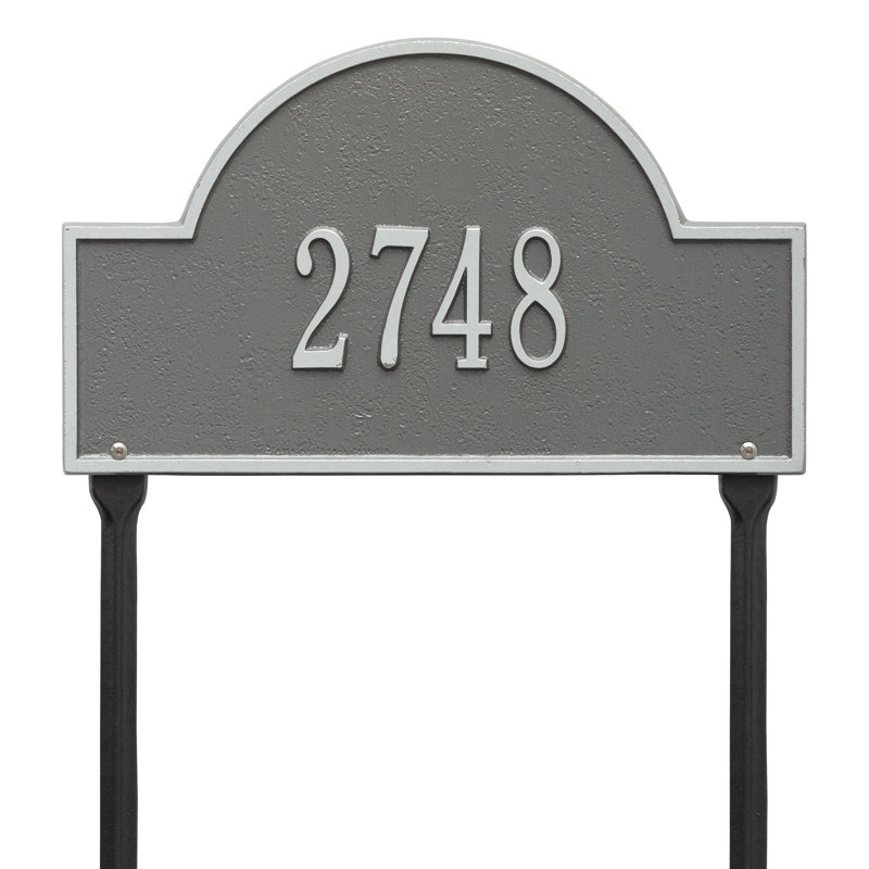 Plaque d'adresse sur 1 ligne, Étain et argenté, Oui