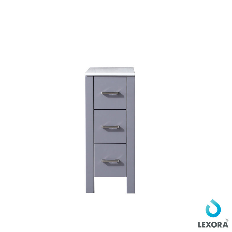 Compact Dark Grey Side Cabinet with Phoenix Stone Top