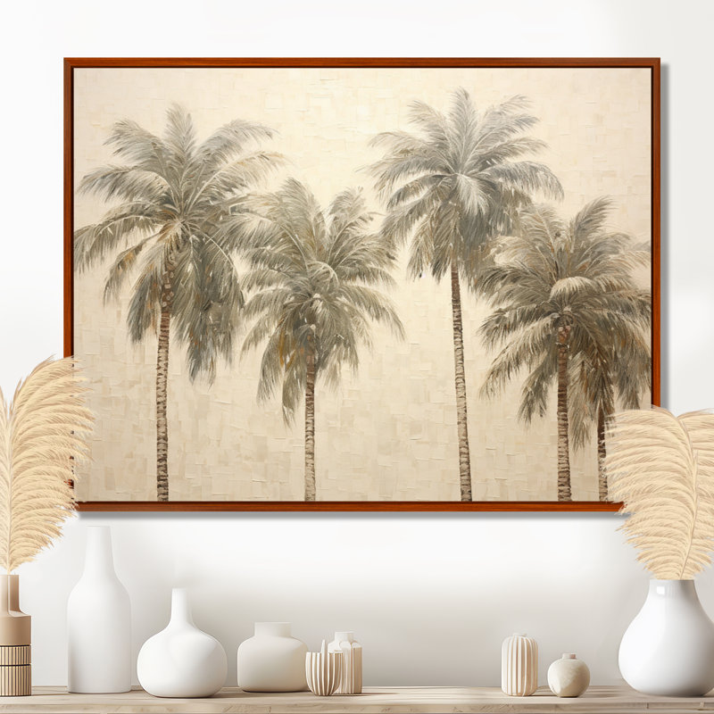 Minimalisme rétro, tranquillité tropicale, palmiers I - palmiers, impression sur toile, palmiers, H 24 po x l 32 po x P 1 po