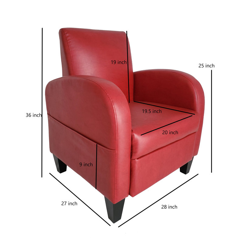 Fauteuil club Auburn, Similicuir rouge