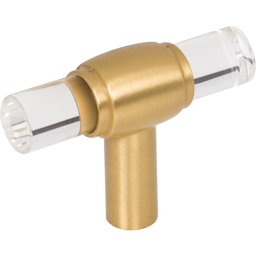 2" Matte Black Carmen Cabinet "T" Knob Jeffrey Alexander 