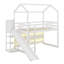 Lit mezzanine simple en bois avec glissade, tablettes de rangement et rampe d'escalade-114466849