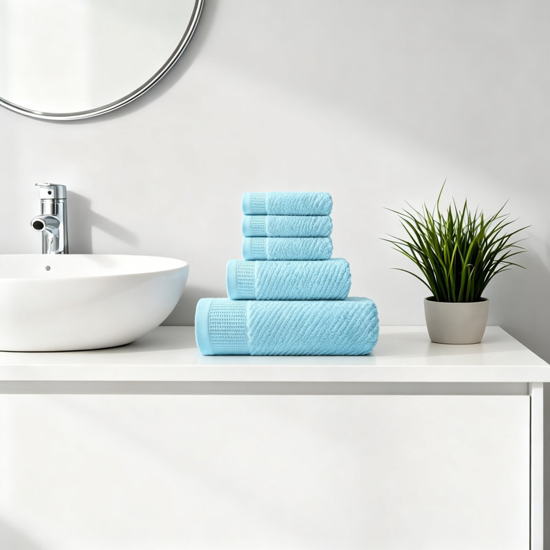 8-Piece Premium Towel Set (Blue), Blue