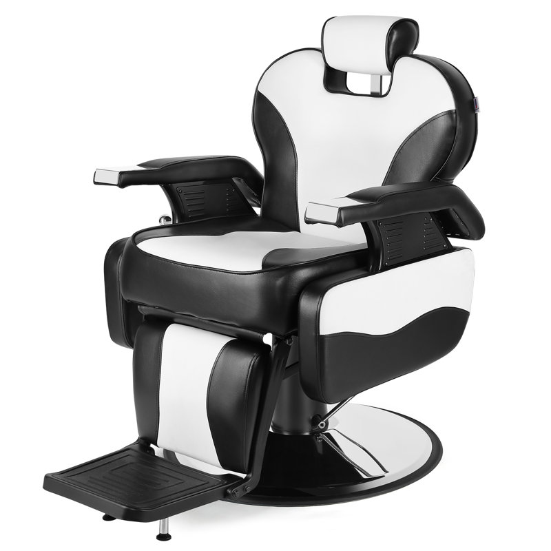 Faux Leather Recliner, White/Black