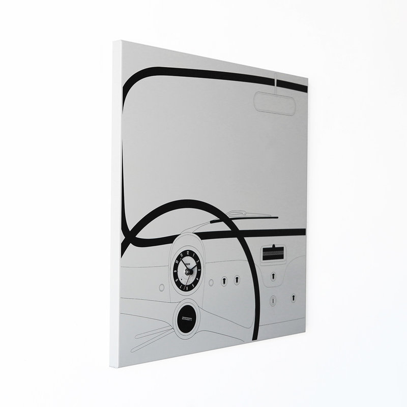 Gilligan Metal Wall Clock, White/Black