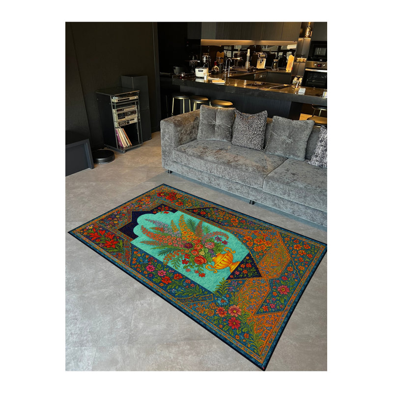 Tapis tissé bleu marine Mosso, 2'6" x 4'11"