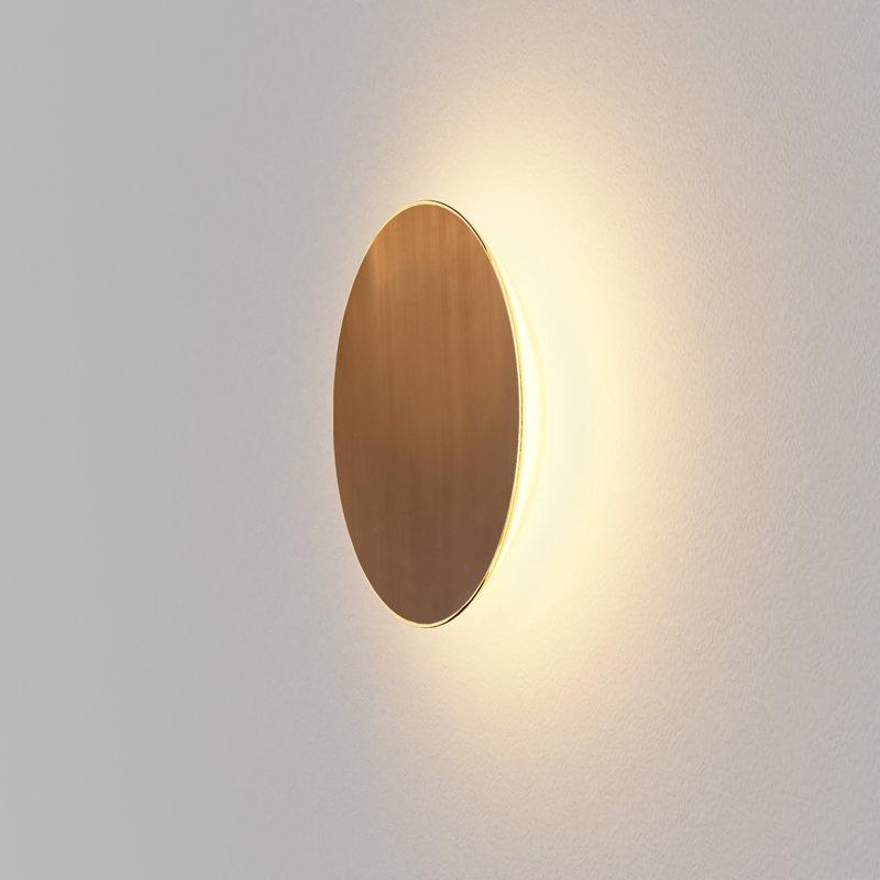 Ramen 1 - Light LED Corner Wall Light, Brass, 12" H x 12" W x 2.6" D