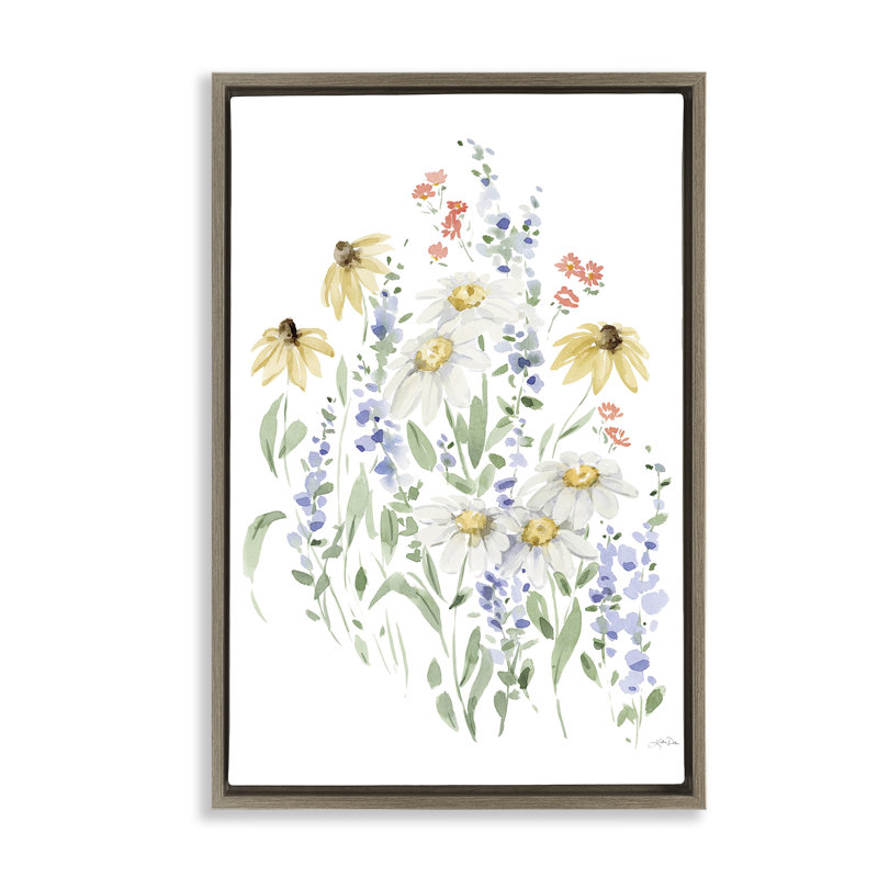 Soft Summer Garden Framed Floater Canvas by Katrina Pete, 25" H x 17" W, Brown Floater Framed