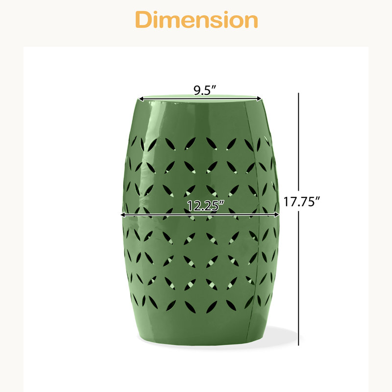 Table de bout en fer 12 po, Green