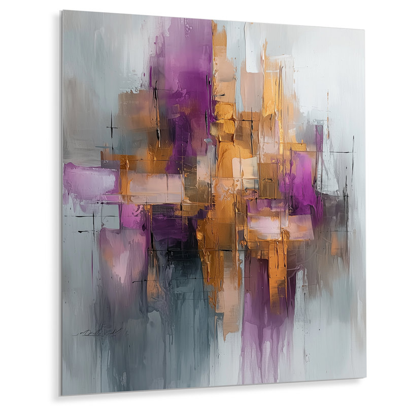 Anchondo - Art mural abstrait à l'encre liquide, impression d'art moderne en métal, H 20 po x l 12 po