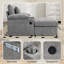 Fauteuil d'appoint surdimensionné en chenille avec repose-pieds-1159891353