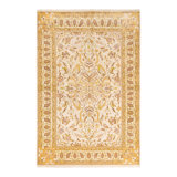 Tapis unique noué à la main Leilla - ivoire, 6 pi 2 po x 9 pi 4 po Leilla