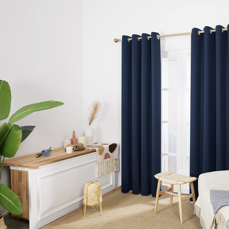 Makua Room Darkening Curtain Pair, 52" W x 84" L, Turquoise