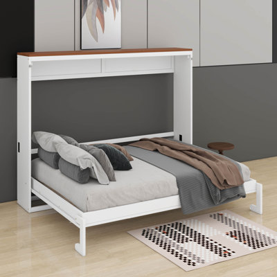 Lit escamotable horizontal avec USB, lit escamotable escamotable mural en bois