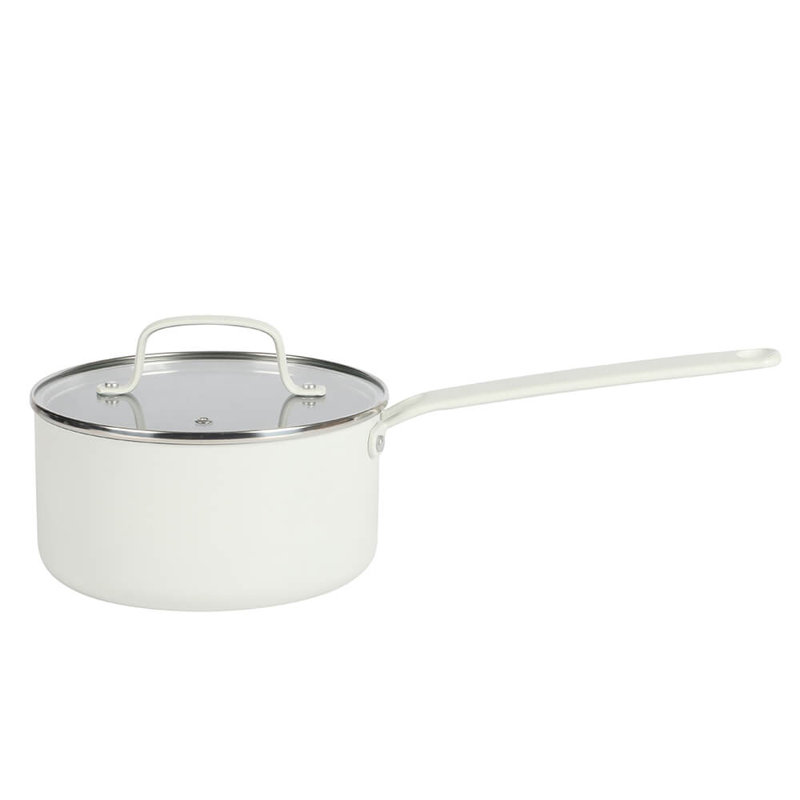 Martha Stewart Emmeline 12-Piece Nonstick PFA-Free Ceramic Enamel Aluminum Cookware Set, White