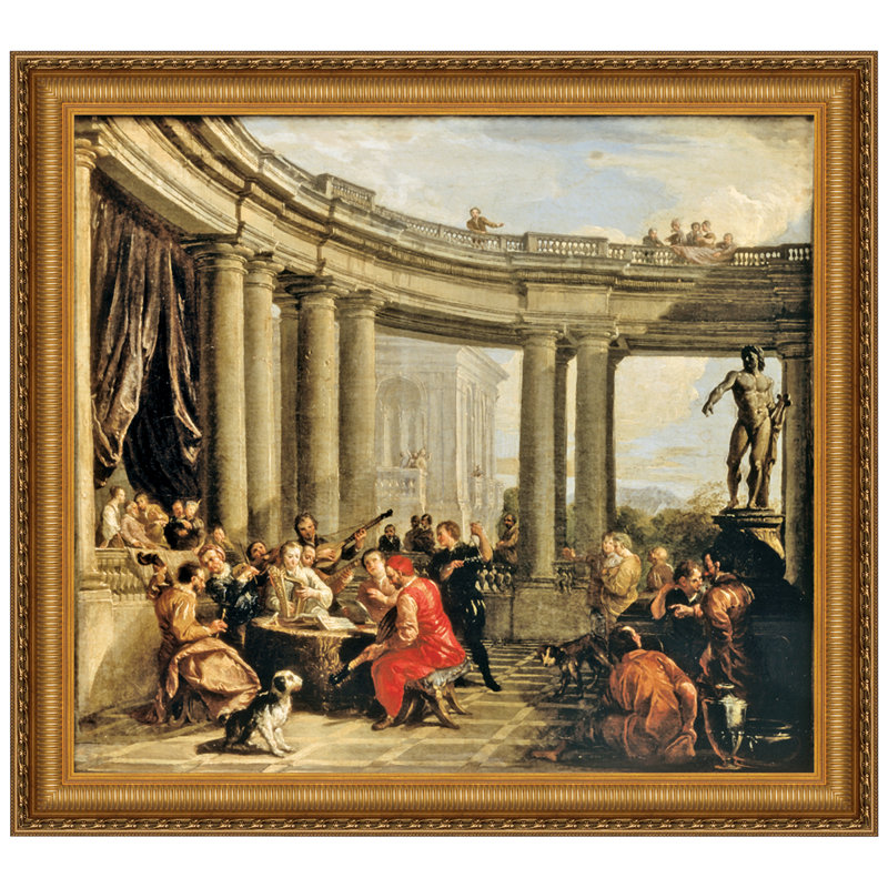 Concert Given in the Interior of a Circular Gallery of the Doric Order by Giovanni Paolo Panini Framed Painting Print