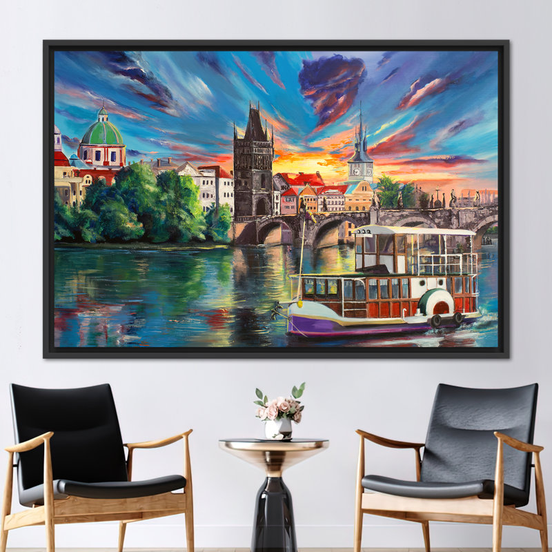 Print on Canvas, 20 cm H x 30 cm W, Black Floater Framed
