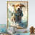 Toile avec cadre flottant or