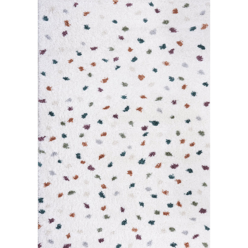 Moodi Modern Shaggy Area Rug Abstract Speckled Design, Rectangle 80 x 150 cm, Multicolour 