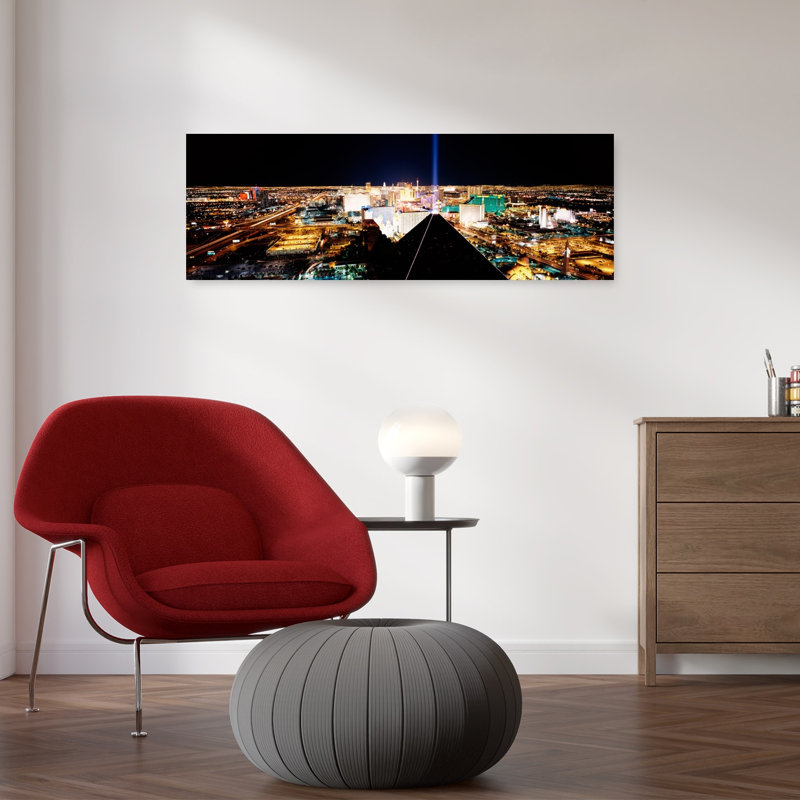 High angle view of a city from Mandalay Bay Resort and Casino Las Vegas Clark County Nevada USA 1 Piece Wrapped Canvas Panoramic Wall Art