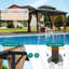 Pavillon de jardin rigide, pavillon en polycarbonate d'extérieur 10 pi x 13 pi avec structure en aluminium, pavillon permanent et rideaux et filet pour la cour, le patio, la terrasse et les fêtes