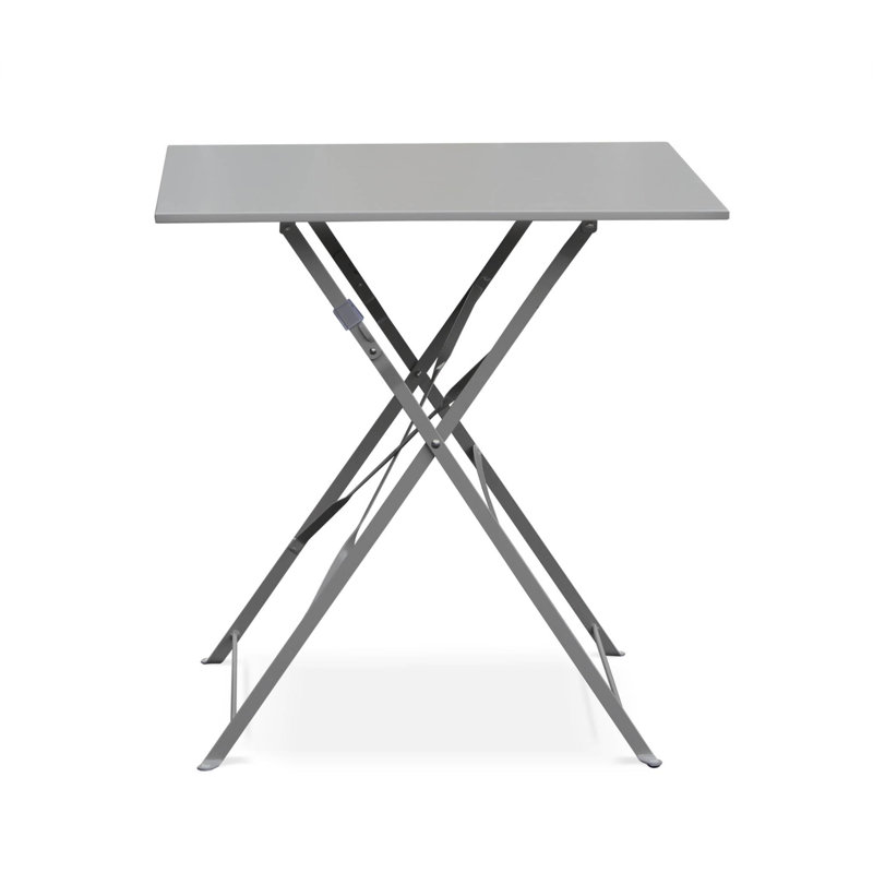 Westcliff Folding Thermo- Lacquered Steel Bistro Table, Grey