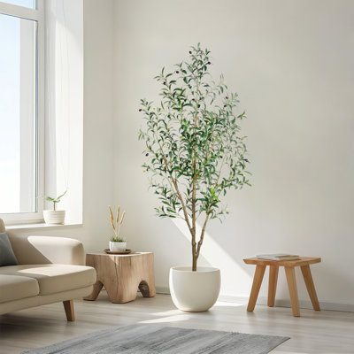 6FT Faux Olive Tree With Fruit And Realistic Leaves For Home Decor