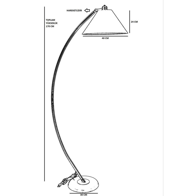 Luro Stylish Adjustable Floor Lamp, Black Metal Body, 67.0 in Height | E27 Socket, Max 60 W | Electrostatic Oven Dried Paint Finish, 11.8 in Leg Diameter | Perfect for Living Room, Bedroom & Office Decor