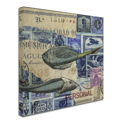 "Cap Cream Blue" by Kaeya Graphic Art on Wrapped Canvas