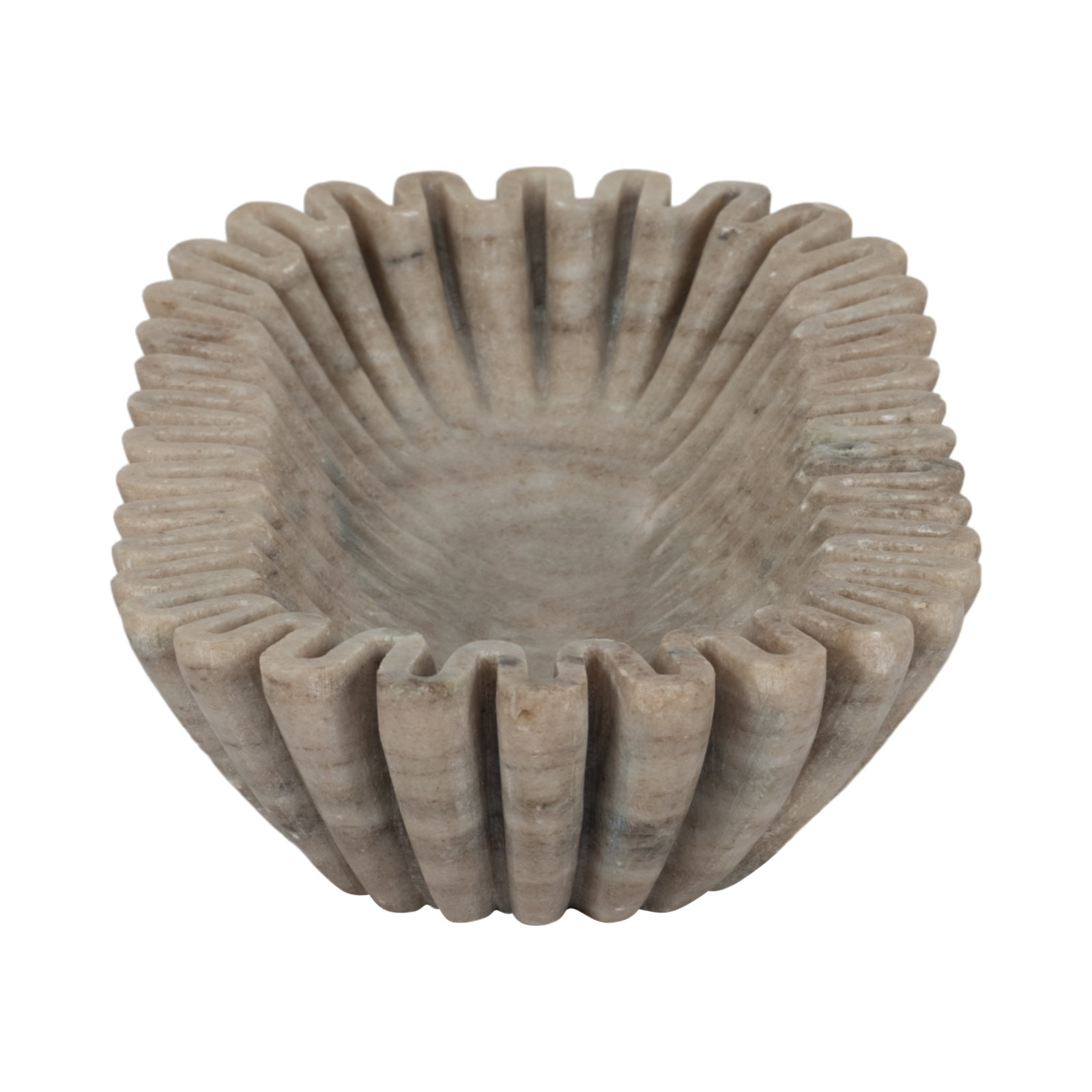 16" Arkin Wavy Marble Bowl, Tan