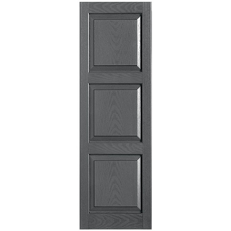 Paire de volets sur mesure en vinyle, Gris, 12 po, 75 po