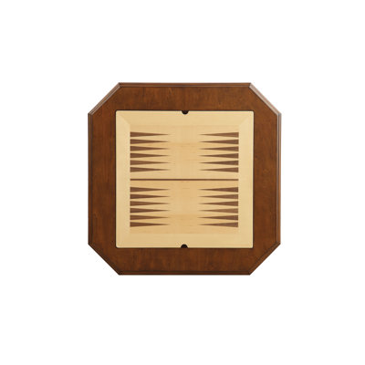 Kasparov Wood Pedestal Game Table With Backgammon Board Top And Storage Drawer, Cherry Finish(Game Board Reversible)