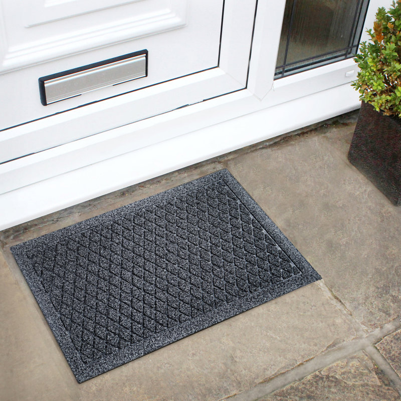 Geometric Outdoor Doormat, Grey
